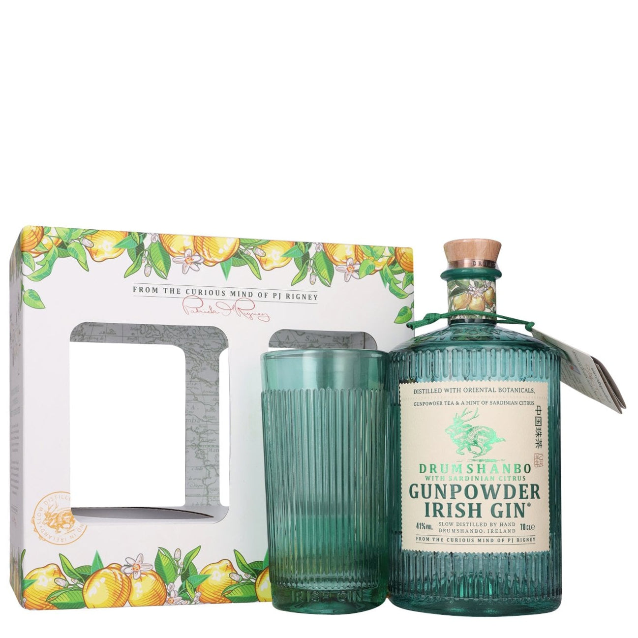 Drumshanbo Gunpowder Sardinian Citrus Gin Gift Pack 750ml