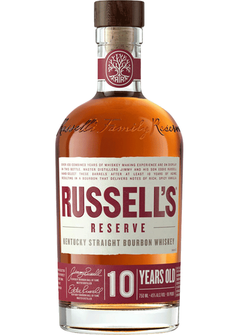 Russell'S Reserve Straight Bourbon Whiskey 10 Years Old 90 Proof 750ml