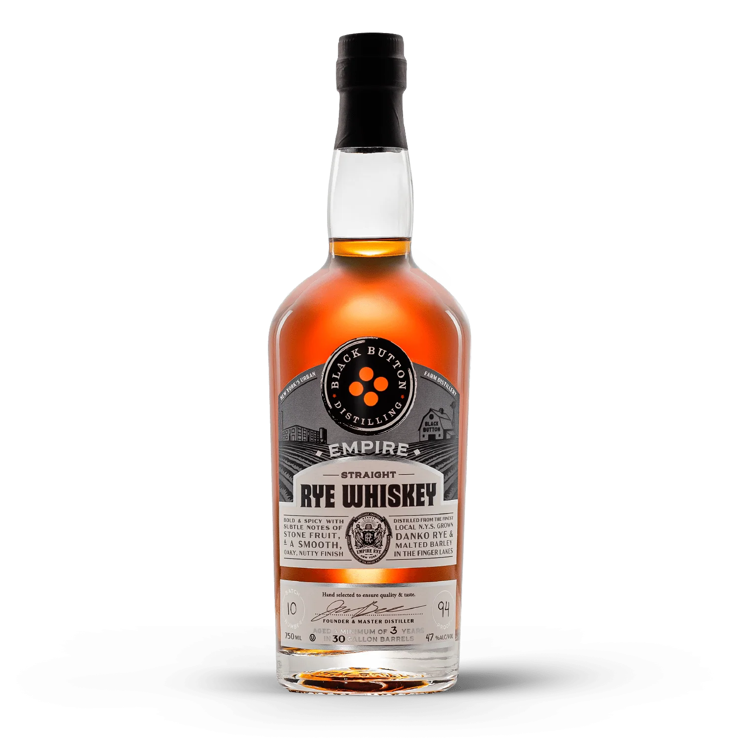 Black Button Empire Rye Whiskey 750ml