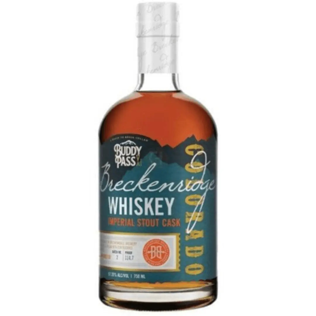 Breckenridge Distillery Imperial Stout Finish Buddy Pass Cask Strength Bourbon Whiskey 750ml.