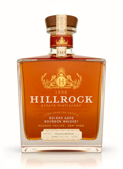 Hillrock Solera Aged Triple Cask Bourbon Oloroso Sherry and Tawny Port Finish Cask Strength 115.9 Proof Whiskey Library Barrel Pick 750ml