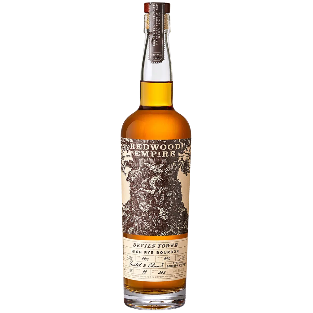 Redwood Empire Straight Bourbon Devils Tower High Rye Batch No.2 99 Proof 750ml