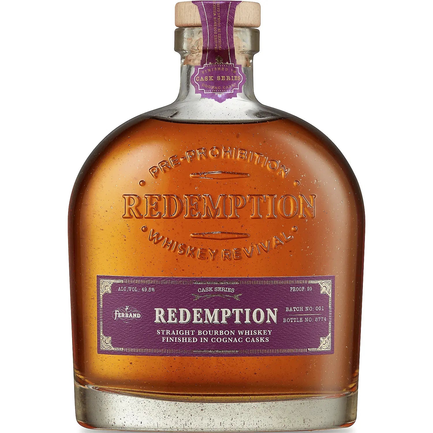 Redemption Straight Bourbon Finished In Cognac Casks Cask Series Batch No. 1 99 750ml.