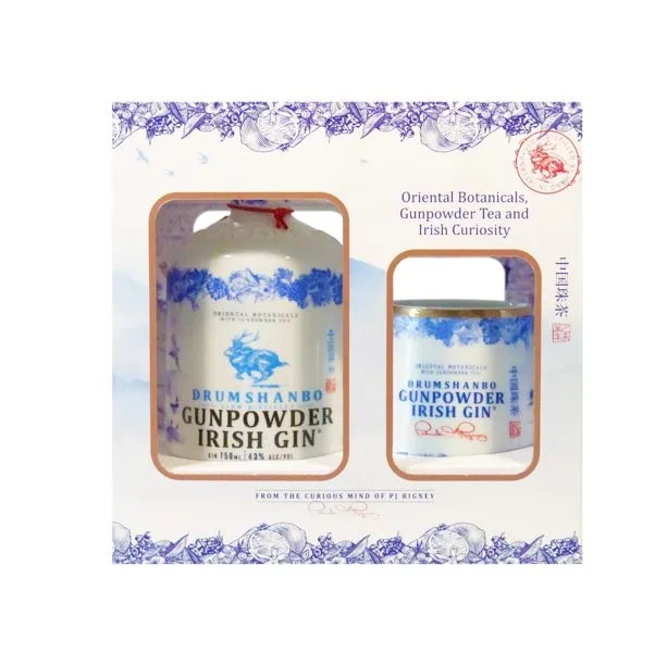 Drumshanbo Gunpowder Irish Gin Gift Pack Ceramic Bottle 750ml