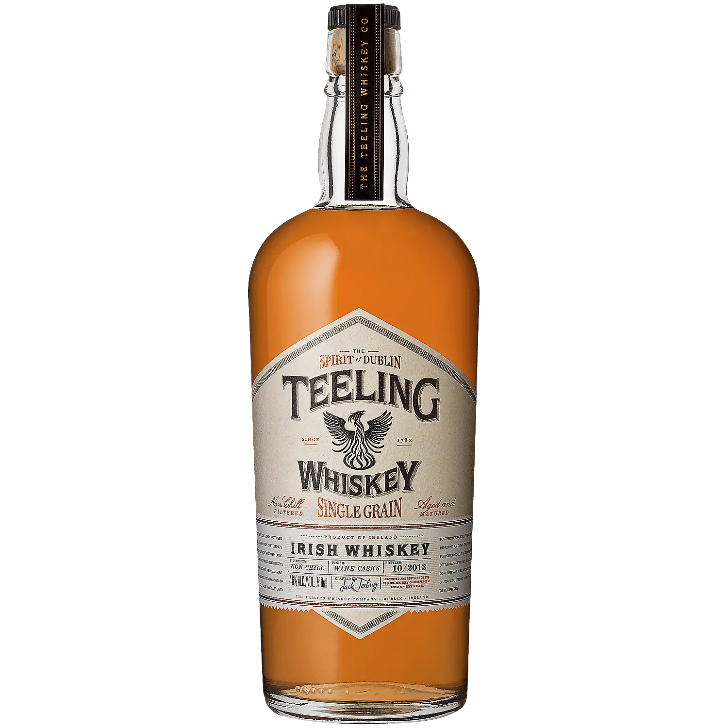 Teeling Single Grain Irish Whiskey 5 Yr 92 W/ Tubes 750ml.
