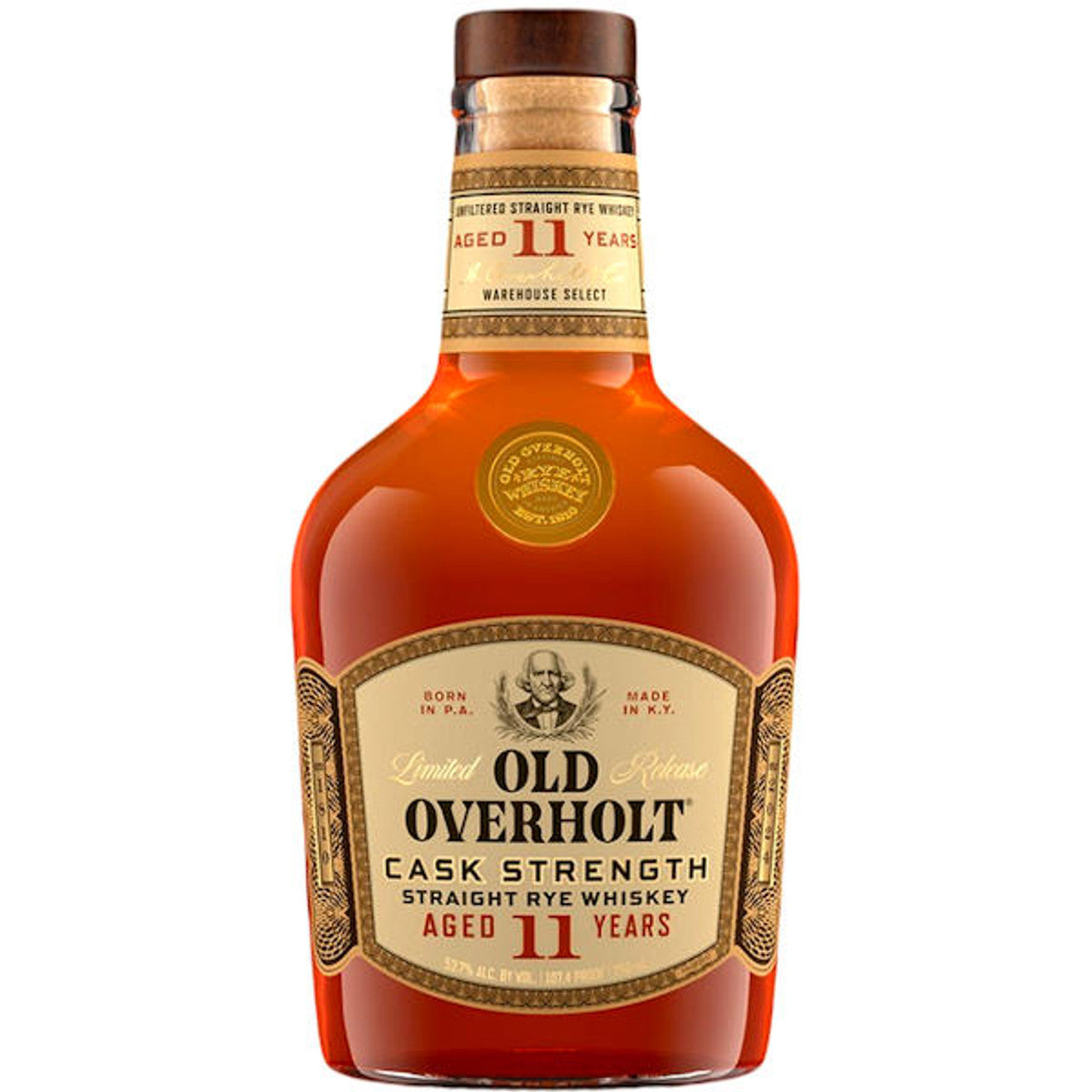 Old Overholt Straight Rye Whiskey Cask Strength 11 Years Old 107.4 Proof 750ml